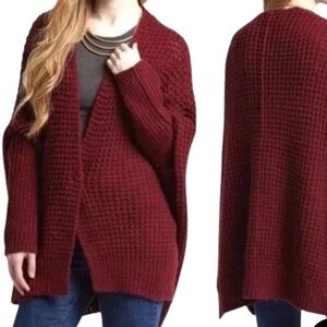 Free People Burgundy Cardigan Sweater